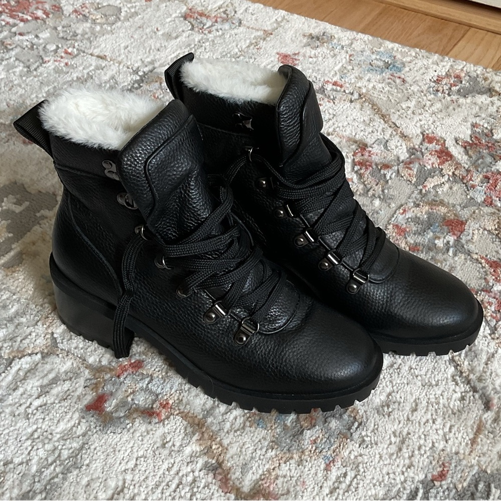 NWOT! Caslon Black Combat Moto Boots with Rugged Sole